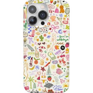 Casely iPhone 14 Pro Case | Sage Garden | Green Floral | Compatible with MagSafe | Classic Ultra-Slim Case Design(All the Fun Things | Fun on Weekdays)