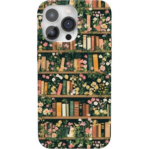 Casely iPhone 14 Pro Case | Sage Garden | Green Floral | Compatible with MagSafe | Classic Ultra-Slim Case Design(Book Nook | Floral Library)