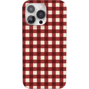 Casely iPhone 14 Pro Case | Sage Garden | Green Floral | Compatible with MagSafe | Classic Ultra-Slim Case Design(Checked Twice | Red Plaid)