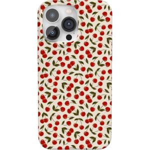 Casely iPhone 14 Pro Case | Sage Garden | Green Floral | Compatible with MagSafe | Classic Ultra-Slim Case Design(Cherry on Top | Red Cherries)