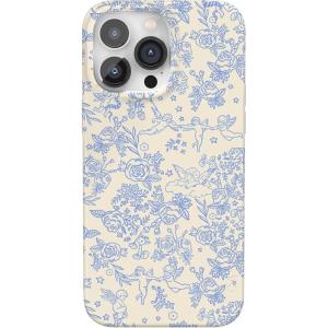 Casely iPhone 14 Pro Case | Sage Garden | Green Floral | Compatible with MagSafe | Classic Ultra-Slim Case Design(Cupid’s Canvas | Periwinkle Floral)