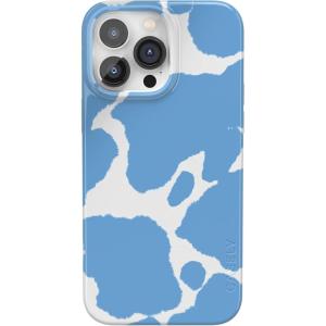 Casely iPhone 14 Pro Case | Sage Garden | Green Floral | Compatible with MagSafe | Classic Ultra-Slim Case Design(Current MOOd | Light Blue Cow Print)