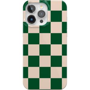 Casely iPhone 14 Pro Case | Sage Garden | Green Floral | Compatible with MagSafe | Classic Ultra-Slim Case Design(Fit Check | Green Checkerboard)