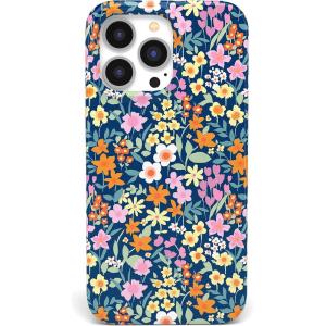 Casely iPhone 14 Pro Case | Sage Garden | Green Floral | Compatible with MagSafe | Classic Ultra-Slim Case Design(Full Bloom | Navy Floral)