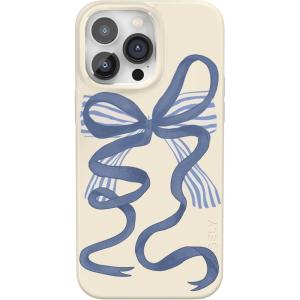 Casely iPhone 14 Pro Case | Sage Garden | Green Floral | Compatible with MagSafe | Classic Ultra-Slim Case Design(Heartstrings | Blue Bow)