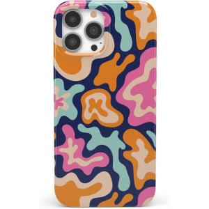 Casely iPhone 14 Pro Case | Sage Garden | Green Floral | Compatible with MagSafe | Classic Ultra-Slim Case Design(Midnight Color Splash | Abstract Retro)