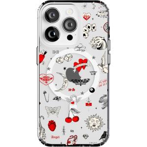 Casely iPhone 14 Pro Case | Sage Garden | Green Floral | Compatible with MagSafe | Classic Ultra-Slim Case Design(Not a Phase | Clear Flash Tattoo)