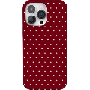 Casely iPhone 14 Pro Case | Sage Garden | Green Floral | Compatible with MagSafe | Classic Ultra-Slim Case Design(On the Dot | Maroon Polka Dot)