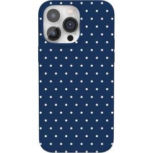 Casely iPhone 14 Pro Case | Sage Garden | Green Floral | Compatible with MagSafe | Classic Ultra-Slim Case Design(On the Dot | Navy Polka Dot)