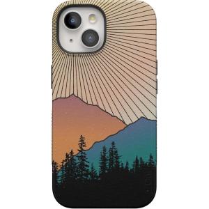 Casely iPhone 15 Case | Be Mine | Tiny Hearts | Bold Protective Design | Compatible with MagSafe(Golden Hour | Mountain Sunset)