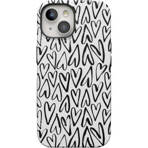 Casely iPhone 15 Case | Be Mine | Tiny Hearts | Bold Protective Design | Compatible with MagSafe(Heart Throb | Endless Hearts)