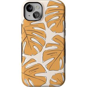 Casely iPhone 15 Case | Be Mine | Tiny Hearts | Bold Protective Design | Compatible with MagSafe(Island Time | Tropical Leaves Floral)