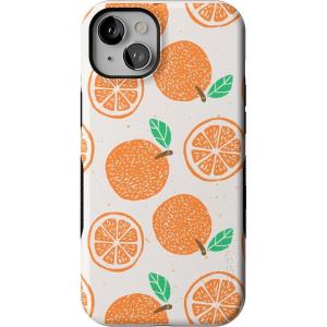 Casely iPhone 15 Case | Be Mine | Tiny Hearts | Bold Protective Design | Compatible with MagSafe(Main Squeeze | Orange Stamped)