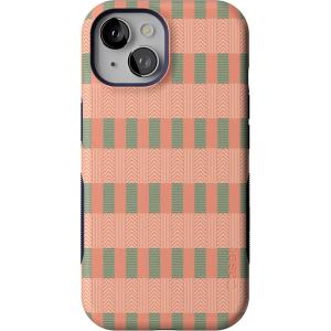 Casely iPhone 15 Case | Be Mine | Tiny Hearts | Bold Protective Design | Compatible with MagSafe(Palm Beach | Grand Cabana)