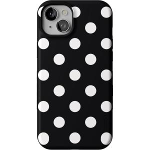Casely iPhone 15 Case | Be Mine | Tiny Hearts | Bold Protective Design | Compatible with MagSafe(Polka Dots | High Contrast Design)