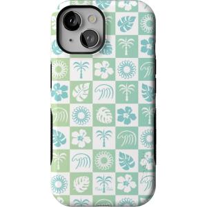 Casely iPhone 15 Case | Be Mine | Tiny Hearts | Bold Protective Design | Compatible with MagSafe(Pura Vida | Coastal Checkers)