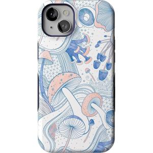 Casely iPhone 15 Case | Be Mine | Tiny Hearts | Bold Protective Design | Compatible with MagSafe(The Fun Guy | Enchanted Forest Mushroom Floral)