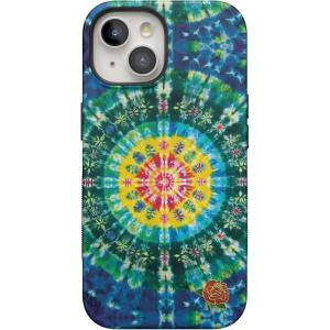 Casely iPhone 15 Case | Be Mine | Tiny Hearts | Bold Protective Design | Compatible with MagSafe(Veneta Tapestry | Grateful Dead Tie Dye)