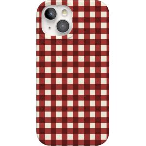 Casely iPhone 15 Case | Falling for You | Plum Floral | Compatible with MagSafe | Classic Ultra Slim Design(Checked Twice | Red Plaid)