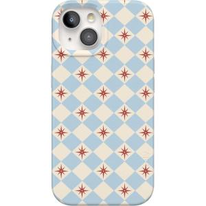 Casely iPhone 15 Case | Falling for You | Plum Floral | Compatible with MagSafe | Classic Ultra Slim Design(Chelsea Checker | Starlight Tiles)