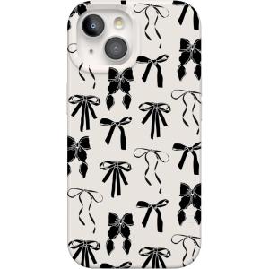 Casely iPhone 15 Case | Falling for You | Plum Floral | Compatible with MagSafe | Classic Ultra Slim Design(Goth Girlie | Black Bows)