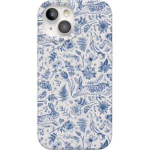 Casely iPhone 15 Case | Falling for You | Plum Floral | Compatible with MagSafe | Classic Ultra Slim Design(Hop & Bloom | Bunny Toile)