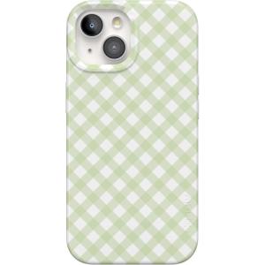 Casely iPhone 15 Case | Falling for You | Plum Floral | Compatible with MagSafe | Classic Ultra Slim Design(Mint Lattice | Sunday Best)