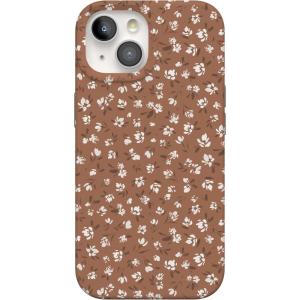 Casely iPhone 15 Case | Falling for You | Plum Floral | Compatible with MagSafe | Classic Ultra Slim Design(Mocha Meadow | Tiny Flowers)
