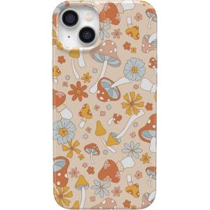 Casely iPhone 15 Case | Falling for You | Plum Floral | Compatible with MagSafe | Classic Ultra Slim Design(Mushroom Magic | Retro Floral)