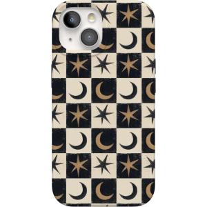 Casely iPhone 15 Case | Falling for You | Plum Floral | Compatible with MagSafe | Classic Ultra Slim Design(Mystic Moonstar | Black Celestial)
