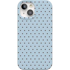 Casely iPhone 15 Case | Falling for You | Plum Floral | Compatible with MagSafe | Classic Ultra Slim Design(On the Dot | Blue Polka Dot)