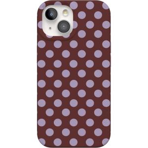 Casely iPhone 15 Case | Falling for You | Plum Floral | Compatible with MagSafe | Classic Ultra Slim Design(Spotted in SoHo | Burgundy Polka Dot)