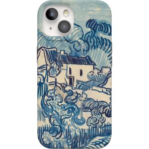 Casely iPhone 15 Case | Falling for You | Plum Floral | Compatible with MagSafe | Classic Ultra Slim Design(Van Gogh | Landscape With Houses)