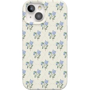 Casely iPhone 15 Case | Falling for You | Plum Floral | Compatible with MagSafe | Classic Ultra Slim Design(Vintage Garden | Blue Hydrangea)
