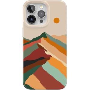 Casely iPhone 15 Pro Case | Mocha Ripple | Brown Waves | Compatible with MagSafe | Classic Ultra Slim Design(Magic Mountain | Colorblock)