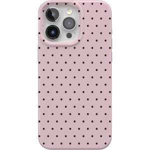 Casely iPhone 15 Pro Case | Mocha Ripple | Brown Waves | Compatible with MagSafe | Classic Ultra Slim Design(On the Dot | Pink Polka Dot)
