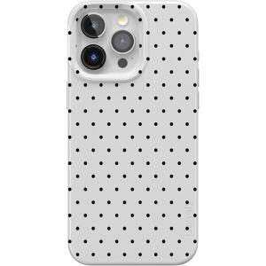 Casely iPhone 15 Pro Case | Mocha Ripple | Brown Waves | Compatible with MagSafe | Classic Ultra Slim Design(On the Dot | White Polka Dot)
