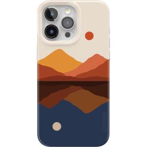 Casely iPhone 15 Pro Case | Mocha Ripple | Brown Waves | Compatible with MagSafe | Classic Ultra Slim Design(Opposites Attract | Day & Night Mountains)