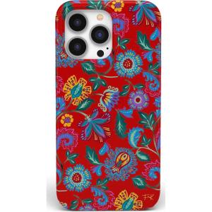 Casely iPhone 15 Pro Case | Mocha Ripple | Brown Waves | Compatible with MagSafe | Classic Ultra Slim Design(Painted Flowers | Frida Kahlo Floral)