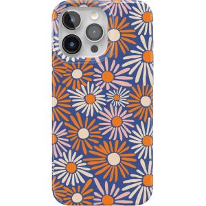 Casely iPhone 15 Pro Case | Mocha Ripple | Brown Waves | Compatible with MagSafe | Classic Ultra Slim Design(Spring Forward | Daisy Floral)