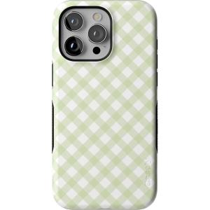 Casely iPhone 15 Pro Max Case | Kiwi Kiss | Matcha Green Shimmer Glitter | Bold Protective Design | Compatible with MagSafe(Mint Lattice | Sunday Best)