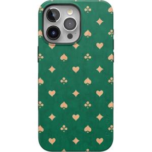 Casely iPhone 15 Pro Max Case | Kiwi Kiss | Matcha Green Shimmer Glitter | Bold Protective Design | Compatible with MagSafe(Royal Flush | French Deck)