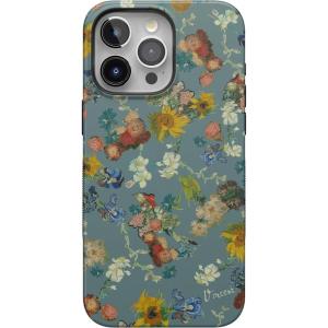 Casely iPhone 15 Pro Max Case | Kiwi Kiss | Matcha Green Shimmer Glitter | Bold Protective Design | Compatible with MagSafe(Van Gogh’s Flowers | 50th Anniversary)