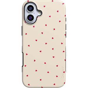 Casely iPhone 16 Case | Botanical Blooms | Floral Patchwork | Compatible with MagSafe | Bold Protective Design(Be Mine | Tiny Hearts)