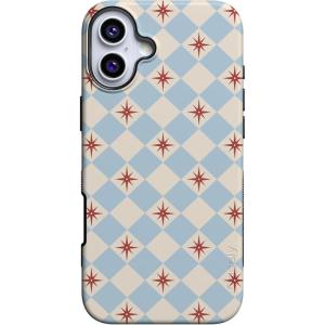 Casely iPhone 16 Case | Botanical Blooms | Floral Patchwork | Compatible with MagSafe | Bold Protective Design(Chelsea Checker | Starlight Tiles)