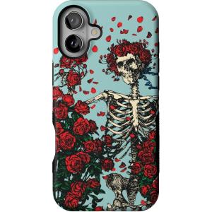Casely iPhone 16 Case | Botanical Blooms | Floral Patchwork | Compatible with MagSafe | Bold Protective Design(Grateful Dead | Forever Grateful | Skeleton Floral)