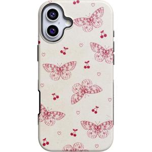 Casely iPhone 16 Case | Botanical Blooms | Floral Patchwork | Compatible with MagSafe | Bold Protective Design(Heart Flutters | Butterfly)