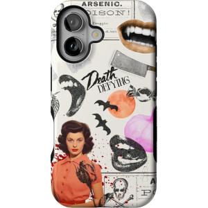 Casely iPhone 16 Case | Botanical Blooms | Floral Patchwork | Compatible with MagSafe | Bold Protective Design(If You Dare | Horror Collage)