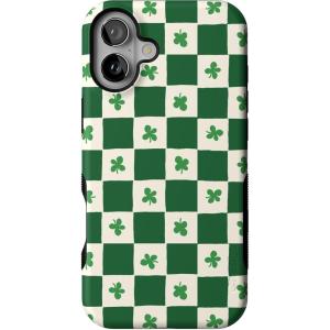 Casely iPhone 16 Case | Botanical Blooms | Floral Patchwork | Compatible with MagSafe | Bold Protective Design(Lucky You | Shamrock)