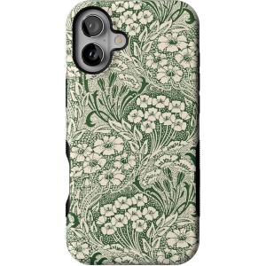 Casely iPhone 16 Case | Botanical Blooms | Floral Patchwork | Compatible with MagSafe | Bold Protective Design(Mystic Meadow | Green Gardens)